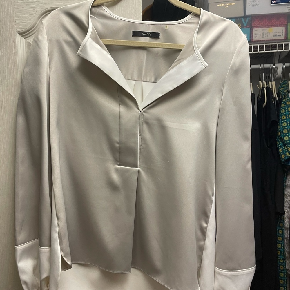 Tahari Satin Blouse - size M